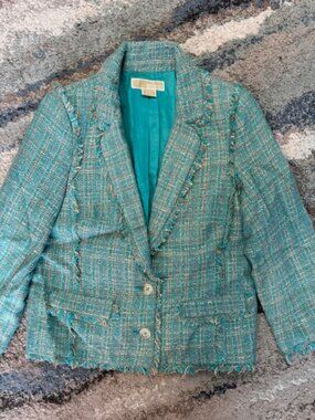 Michael Kors Turquoise 2 Button Blazer Size 4